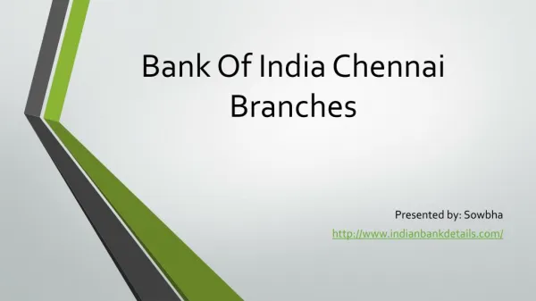 Bank of india IFSC code chennai
