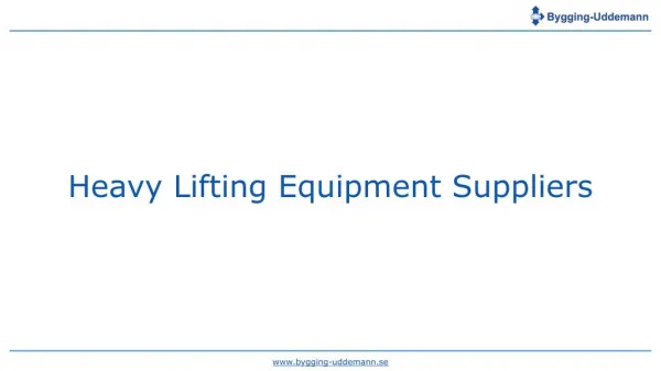 Heavy Lifting Equipment Suppliers