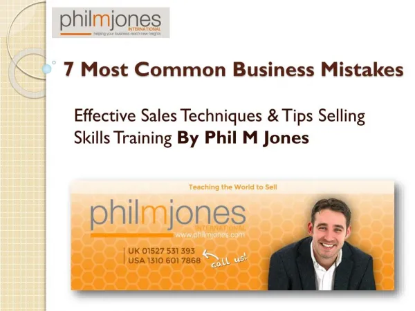 7 most common business mistakes - PhilMJones