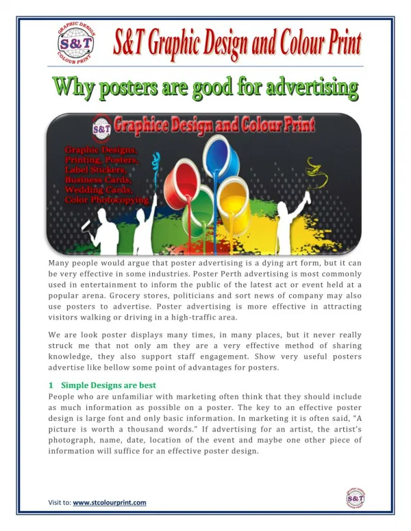 Why posters are good for advertising