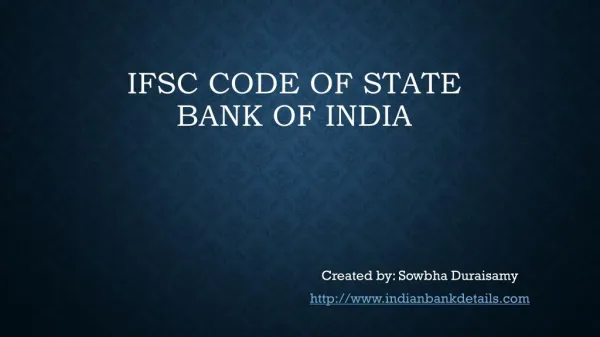 IFSC code of State Bank of India