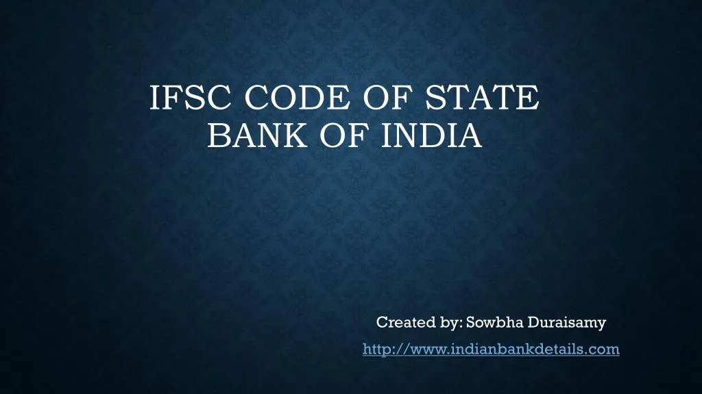 ifsc code of state bank of india