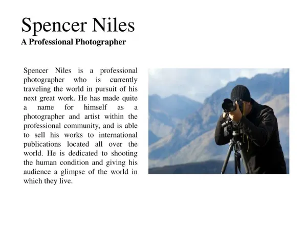 Spencer Niles-A Professional Photographer