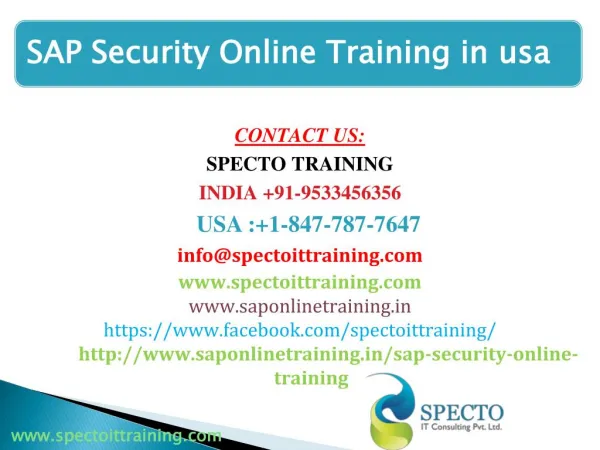Sap security online training in canada