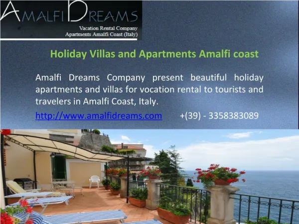 Holiday Villas and Apartments Amalfi coast