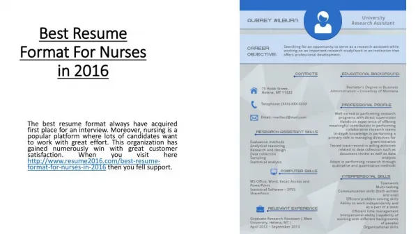 Best Resume Format For Nurses in 2016