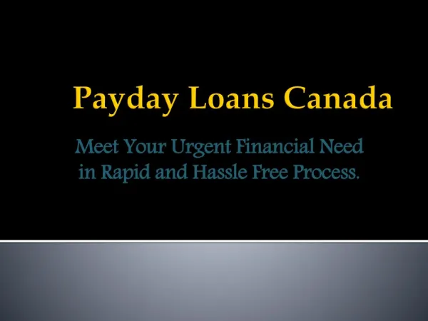 Quick Payday Loans in Toronto Online?