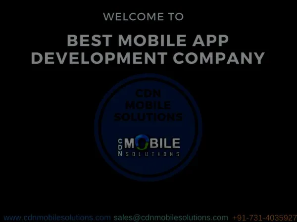 Best Mobile App Development Company | CDN Mobile Solutions