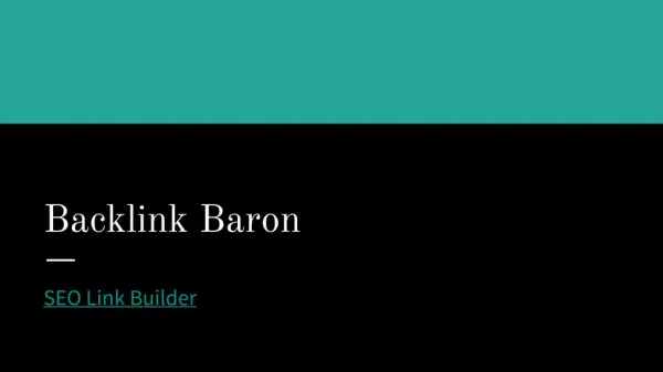 High PR Backlinks | SEO Backlinks | Backlink Baron