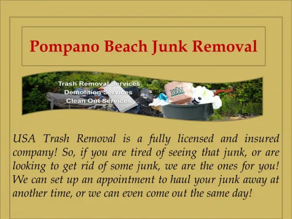 Pompano Beach Junk Removal