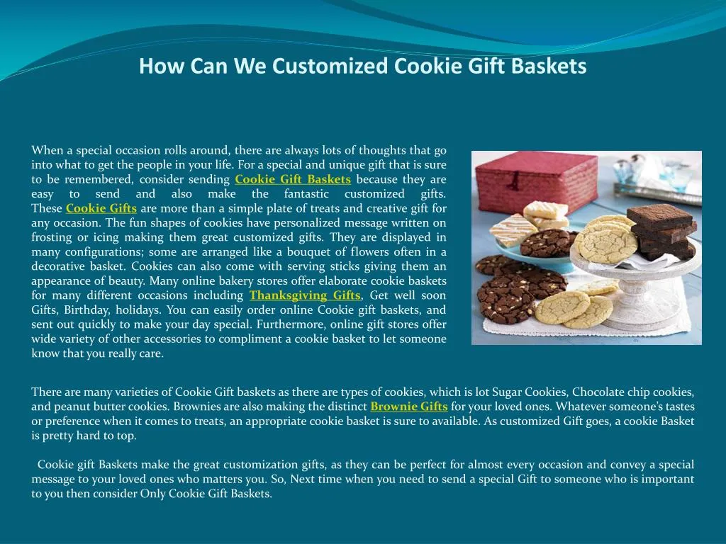 how can we customized cookie gift baskets