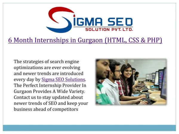 Php live project internship gurgaon with sigma seo solutions
