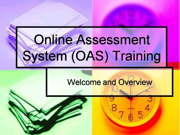 Online Assessment System OAS Training