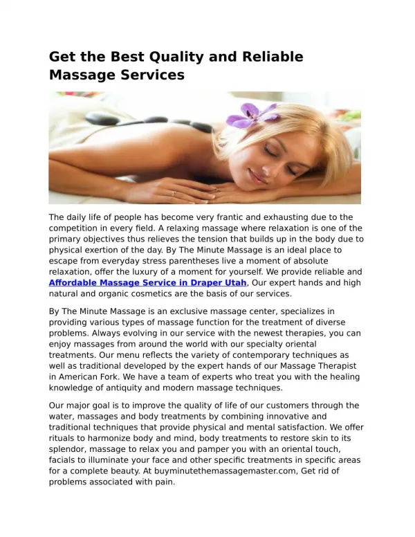 Massage Services Lehi