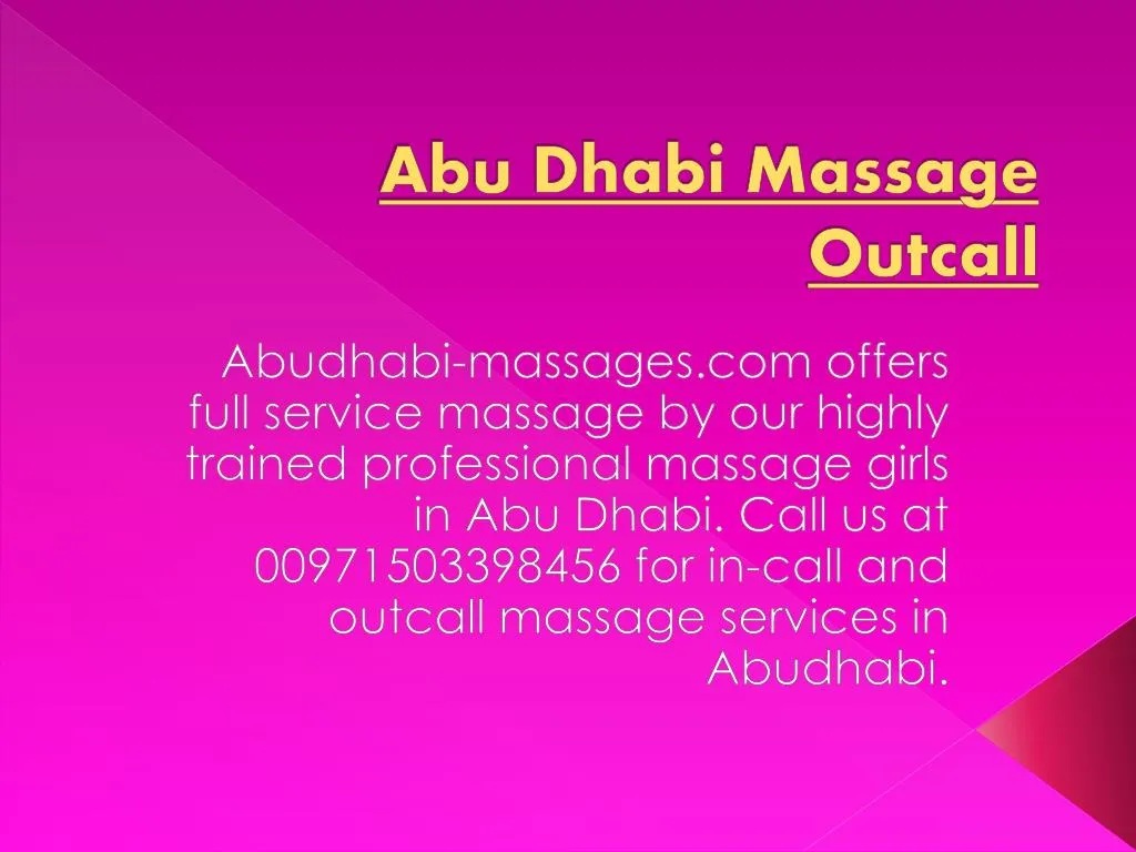 abu dhabi massage outcall