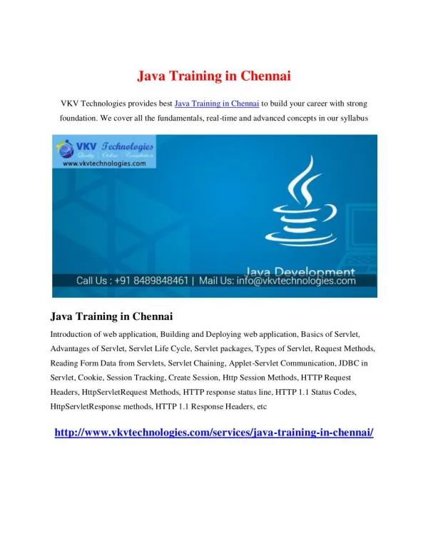 Java Training in Chennai