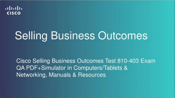 Pass4sure 810-403 Selling Business Outcomes