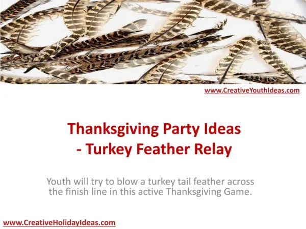 Thanksgiving Party Ideas - Turkey Feather Relay