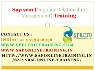Sap srm (Supplier Relationship Management) online training in singapore - slide 1