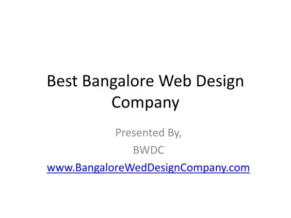 Best Bangalore Web Design Company