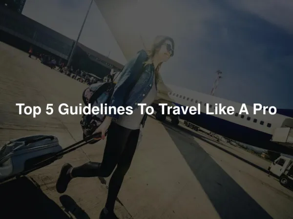 Top 5 Guidelines To Travel Like A Pro