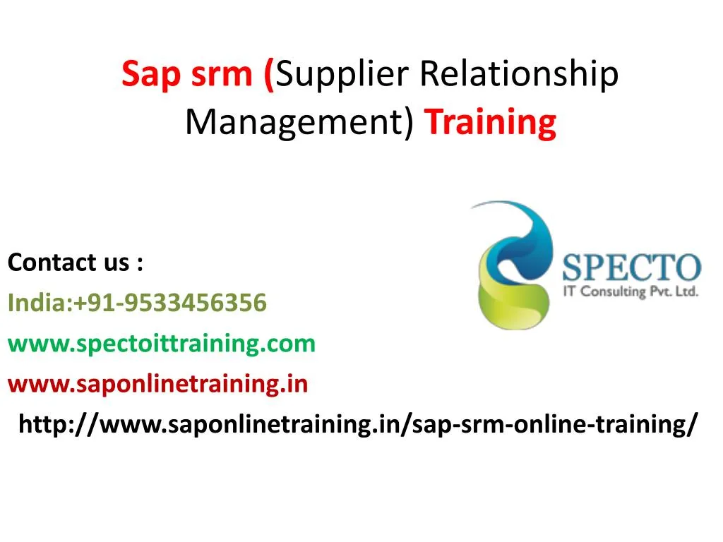 s ap srm supplier relationship management training