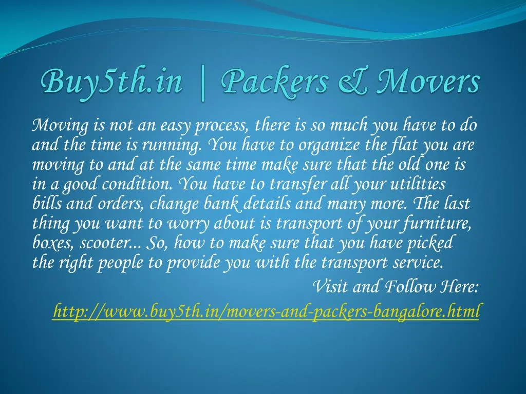 buy5th in packers movers