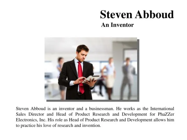 Steven Abboud-An Inventor
