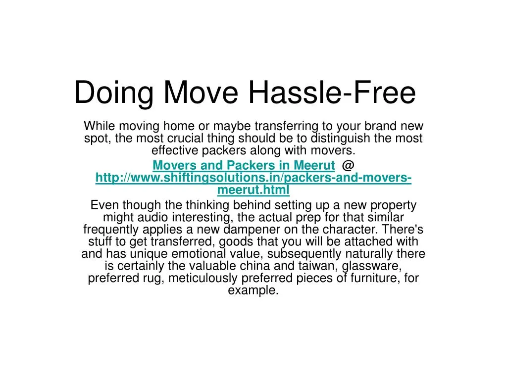 doing move hassle free