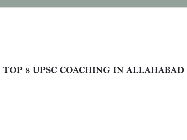 best upsc coaching Allahabad