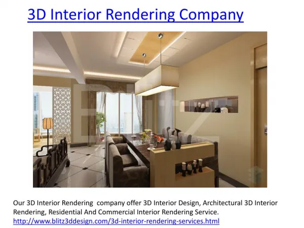 3D Interior Rendering And Design Company