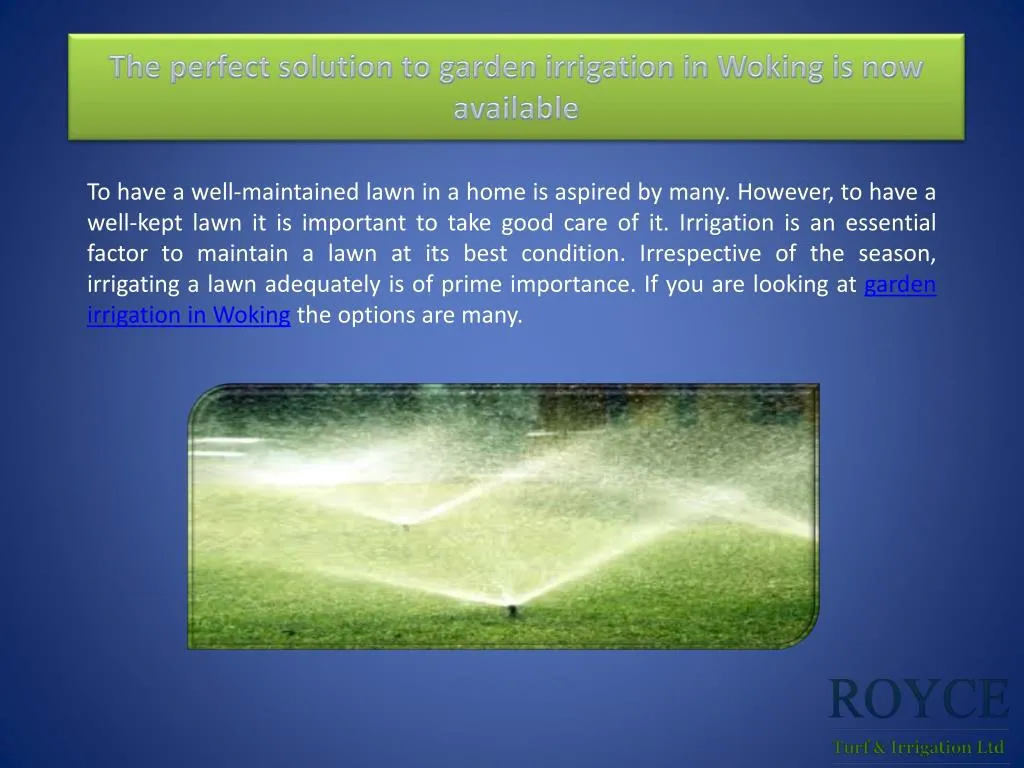 the perfect solution to garden irrigation in woking is now available