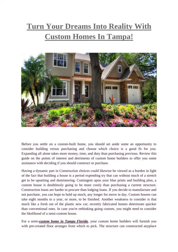 Custom Homes Tampa- Javichomes