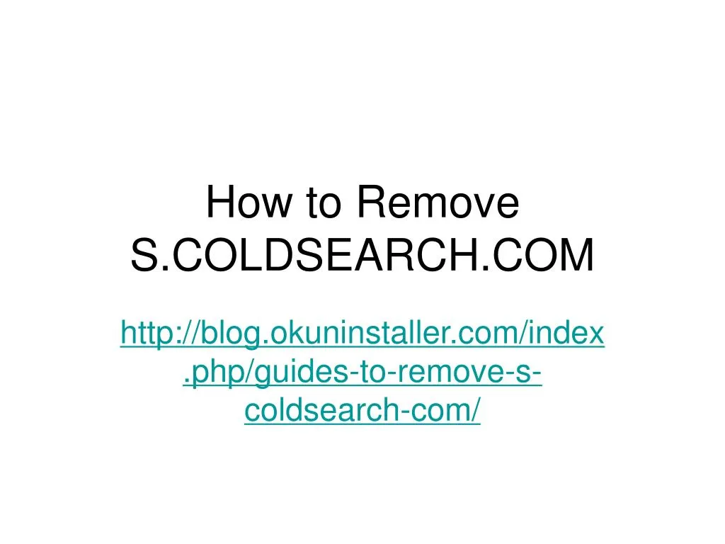 how to remove s coldsearch com