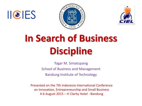 In Search of Business Discipline