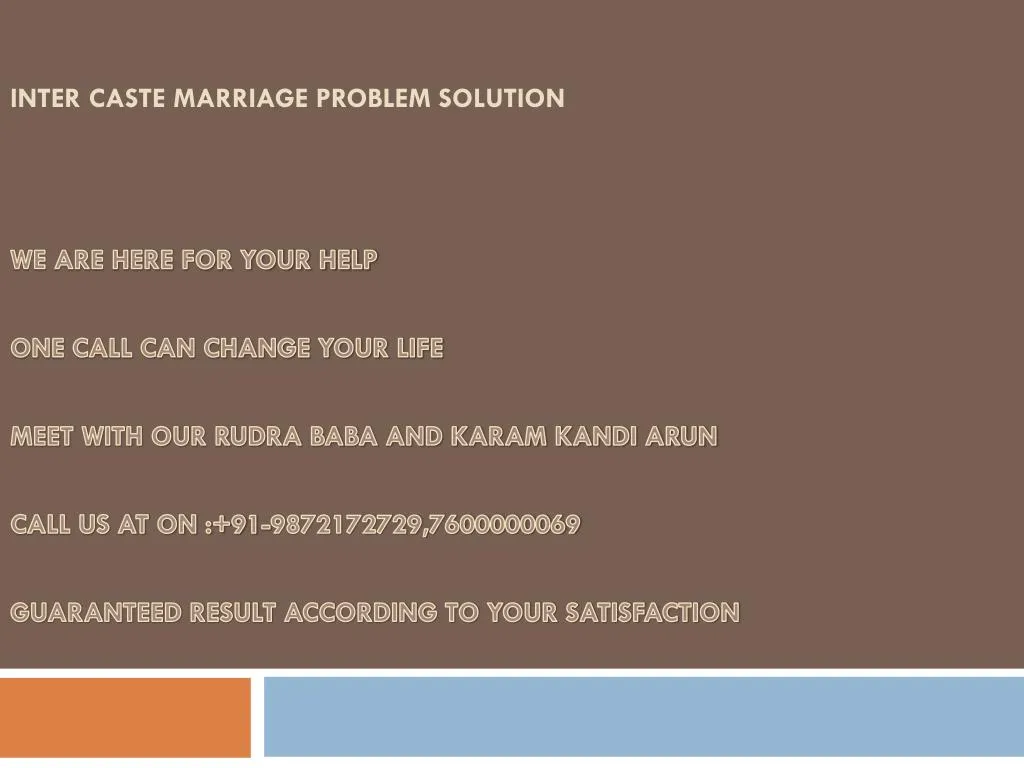 inter caste marriage problem solution
