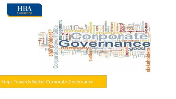 Steps Towards Better Corporate Governance