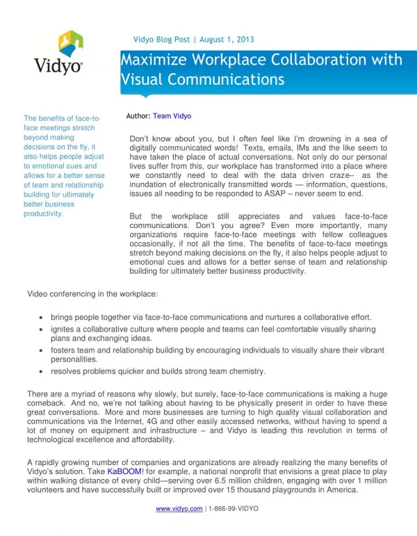 Maximize Workplace Collaboration with Visual Communications
