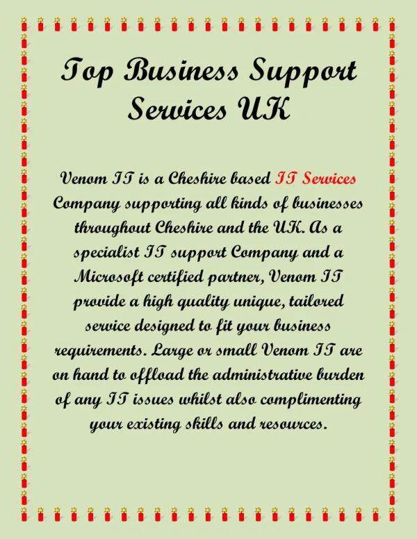 Top Business Support Services Uk