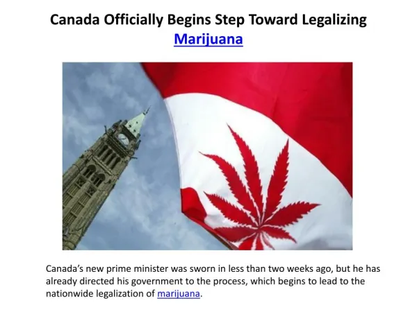 Canada Officially Begins Step Toward Legalizing Marijuana