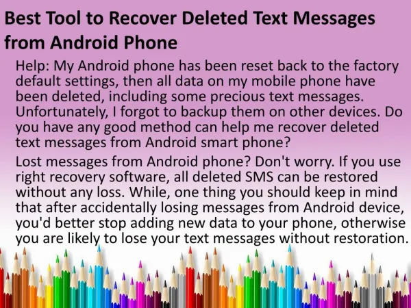 Best Tool to Recover Deleted Text Messages from Android Phone