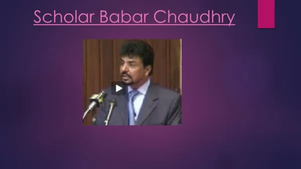 Scholar Babar Chaudhry