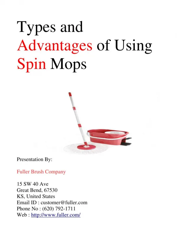 Types and Advantages of Using Spin Mops