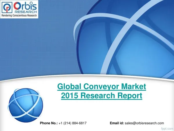 Global Conveyor Industry 2015-2020 & Market Overview Analysis