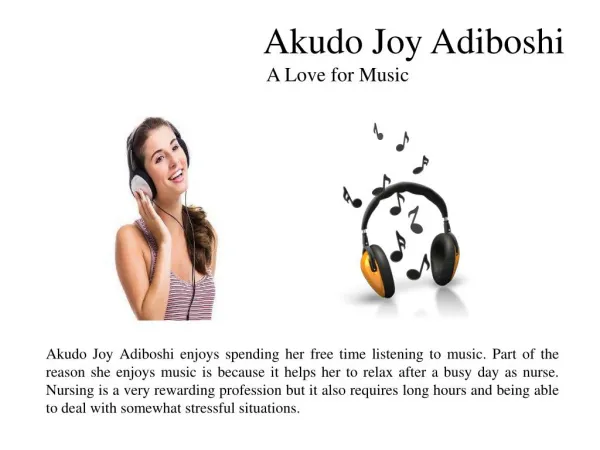 Akudo Joy Adiboshi-A Love for Music