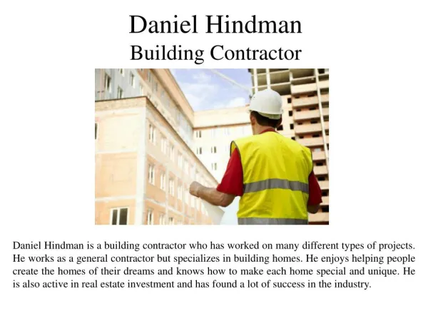 Daniel Hindman - Building Contractor