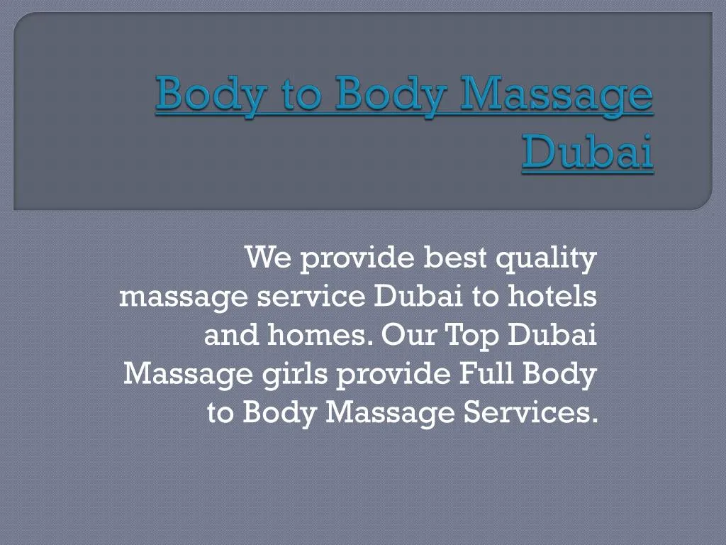 body to body massage dubai