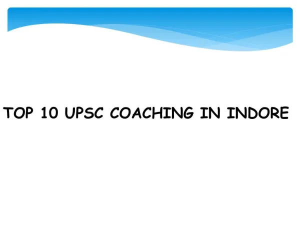 best coaching Upsc in indore