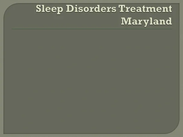 Sleep Center Maryland