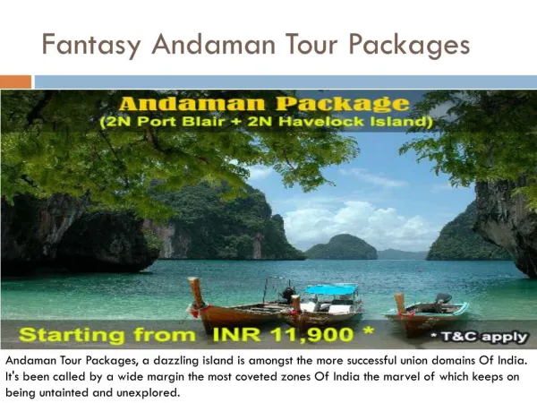 Fantasy Andaman Tour Packages
